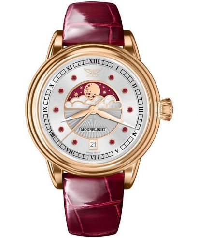 Ρολόι Γυναικεία Aviator Moonflight Gemstone Edition Silver Red Ruby Limited Edition