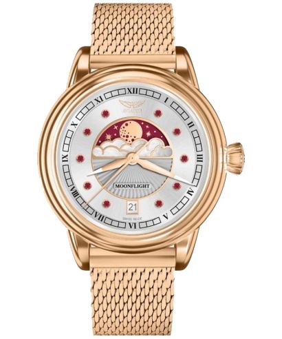 Ρολόι Γυναικεία Aviator Moonflight Gemstone Edition Silver Red Ruby Limited Edition