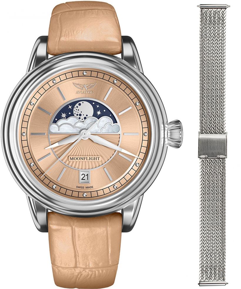 Ρολόι Γυναικεία Aviator Douglas Moonflight + bransoleta Morellato