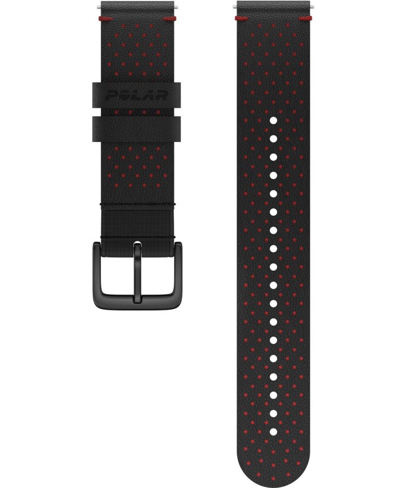 Λουράκι Polar Perforated Leather Black-Red M/L