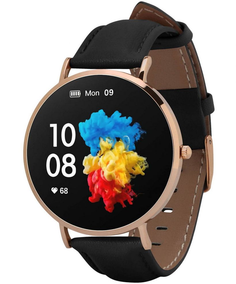 Smartwatch για Γυναίκες και Άνδρες Garett Verona Χρυσό-Μαύρο