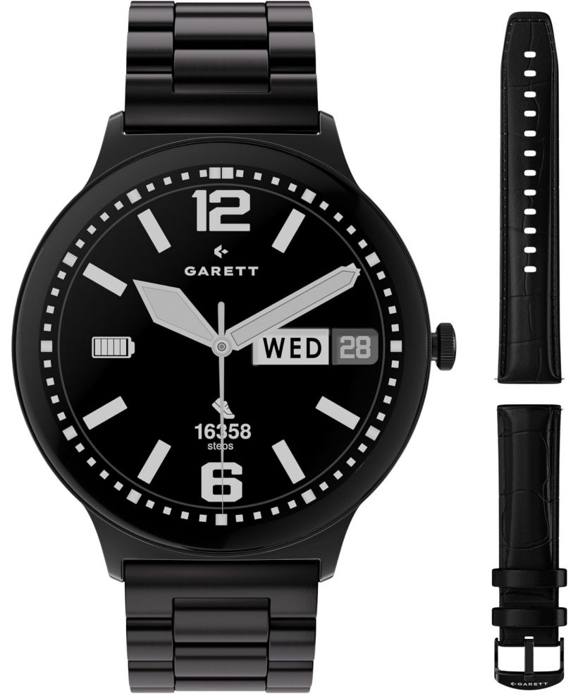 Smartwatch Ανδρικά Garett Quantum Glow Black SET