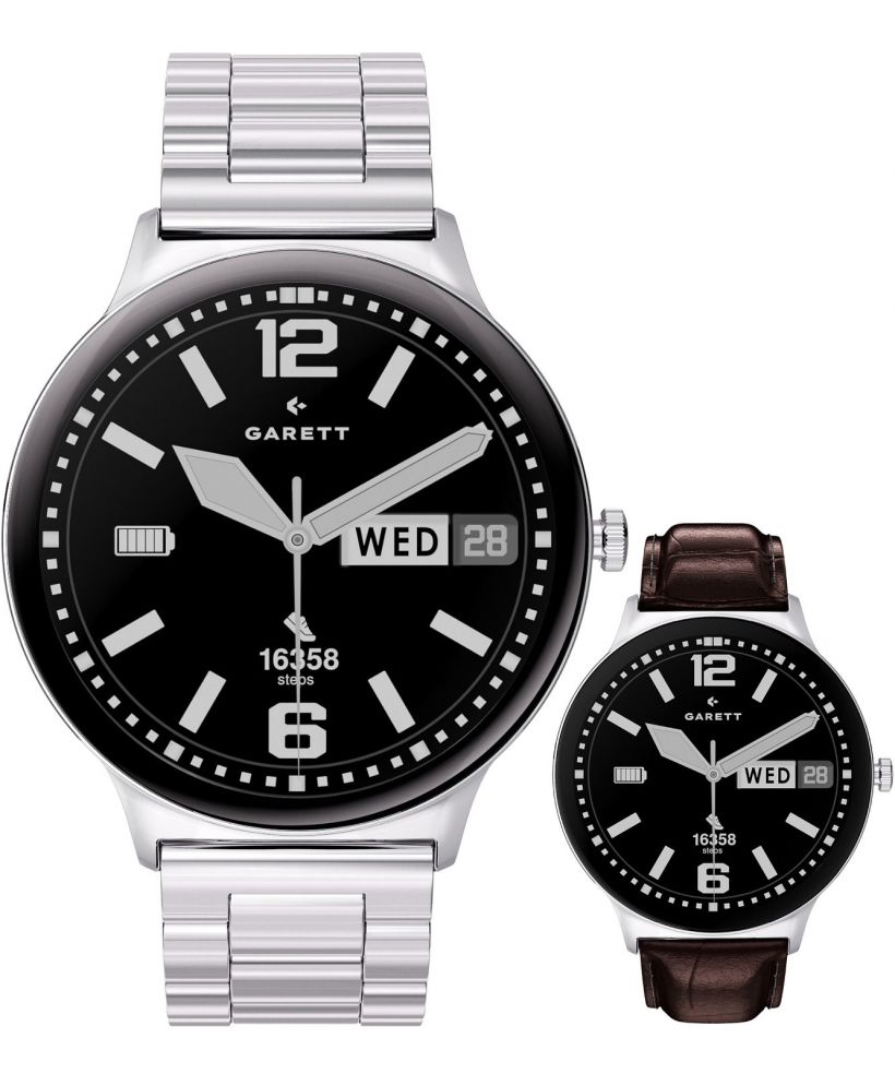 Smartwatch Ανδρικά Garett Quantum Glow Silver SET