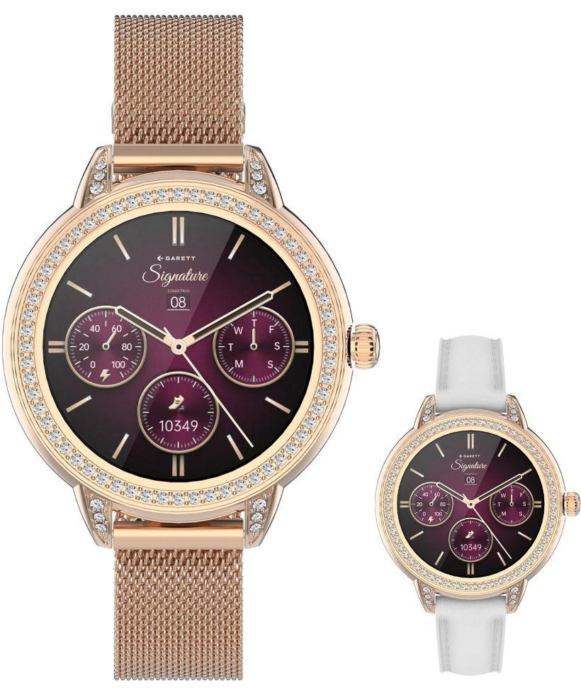 Smartwatch Γυναικεία Garett Signature Stella Rose Gold Mesh SET