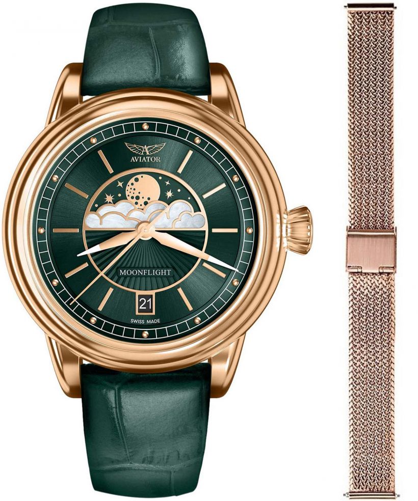 Ρολόι Γυναικεία Aviator Douglas Moonflight + bransoleta Morellato