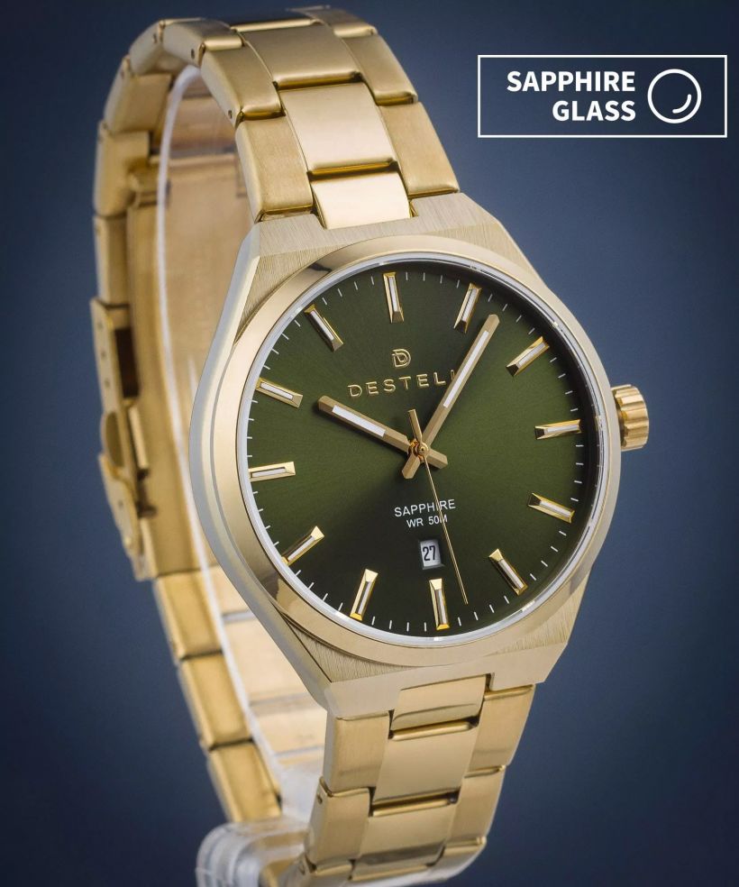 Ρολόι Ανδρικά DESTELL Aries Green Gold Steel Sapphire