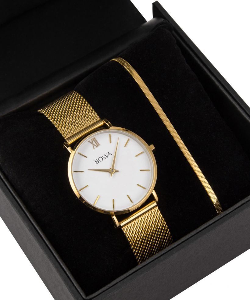 BOWA London White-Gold 33 Gift Set (ρολόι + βραχιόλι)