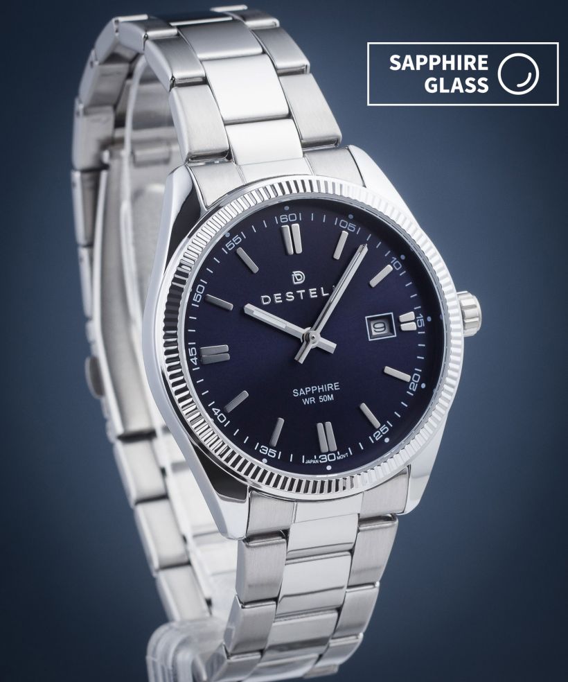 Ρολόι Ανδρικά DESTELL Loup Blue Silver Steel Sapphire