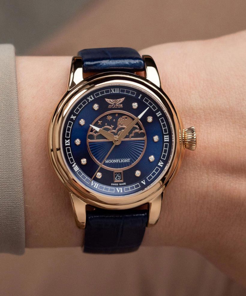 Ρολόι Γυναικεία Aviator Douglas Moonflight Blue Diamonds Limited Edition
