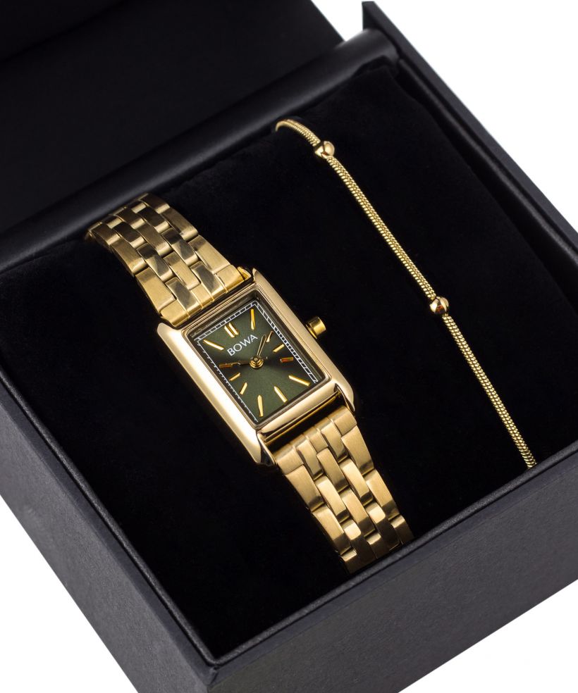 Ρολόι Γυναικεία BOWA Paris Green-Gold Steel 20 Gift Set