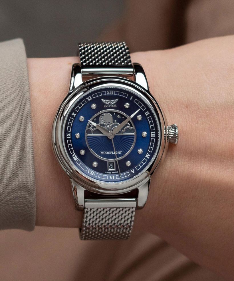 Ρολόι Γυναικεία Aviator Douglas Moonflight Blue Diamonds Limited Edition