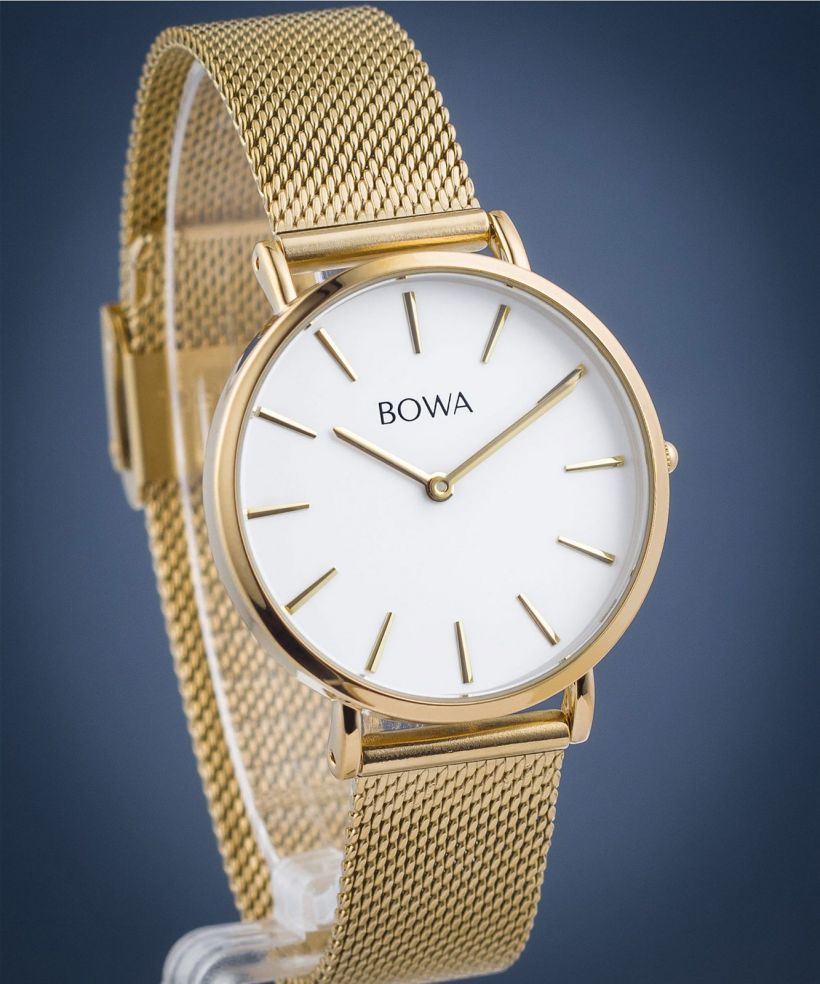 Ρολόι Γυναικεία BOWA New York Petite White-Gold Mesh 34