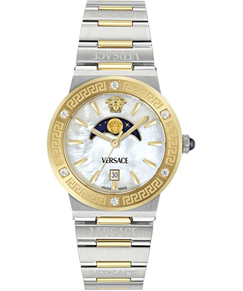 Ρολόι για Γυναίκες και Άνδρες Versace Greca Logo Moonphase